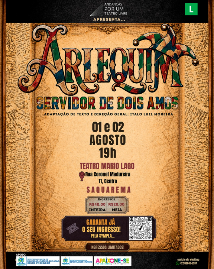 TEATRO - ARLEQUIM, SERVIDOR DE DOIS AMOS